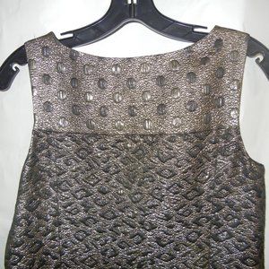 Tibi Women’s Dress Black and Metallic Silver Jacquard Texture - Size 2